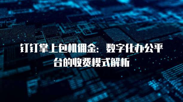 钉钉掌上包机佣金：数字化办公平台的收费模式解析