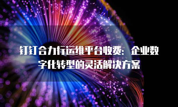 钉钉合力行运维平台收费:企业数字化转型的灵活解决方案