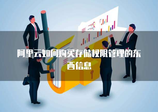 阿里云如何购买存储权限管理的东西信息