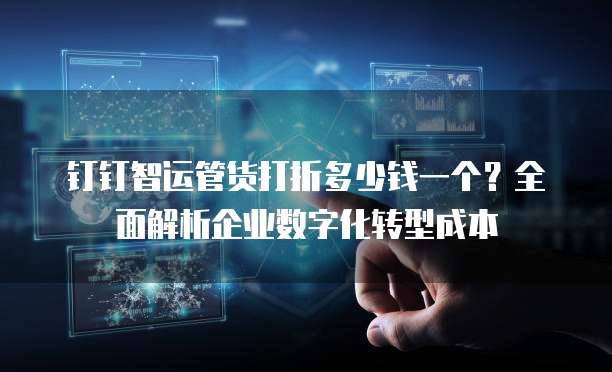 钉钉智运管货打折多少钱一个?全面解析企业数字化转型成本