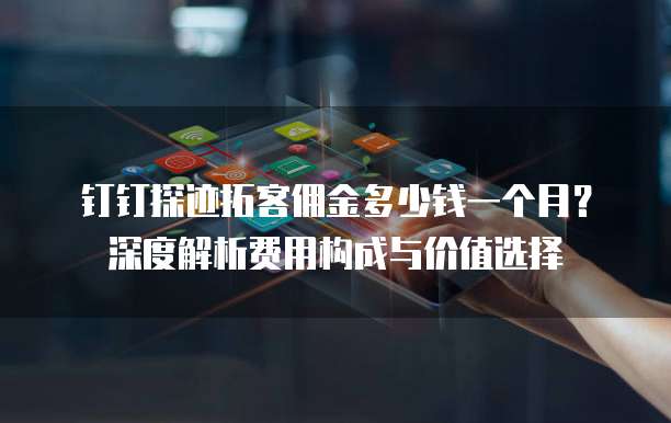 钉钉探迹拓客佣金多少钱一个月？深度解析费用构成与价值选择