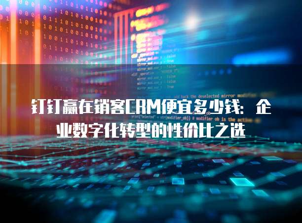 钉钉赢在销客CRM便宜多少钱：企业数字化转型的性价比之选