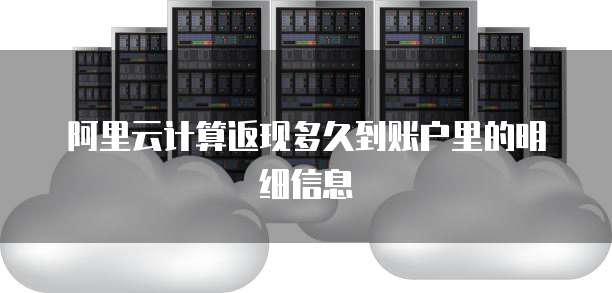阿里云计算返现多久到账户里的明细信息