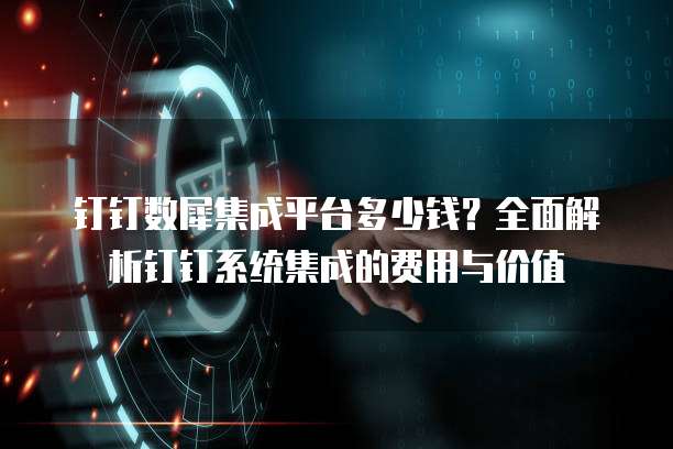 钉钉数犀集成平台多少钱?全面解析钉钉系统集成的费用与价值