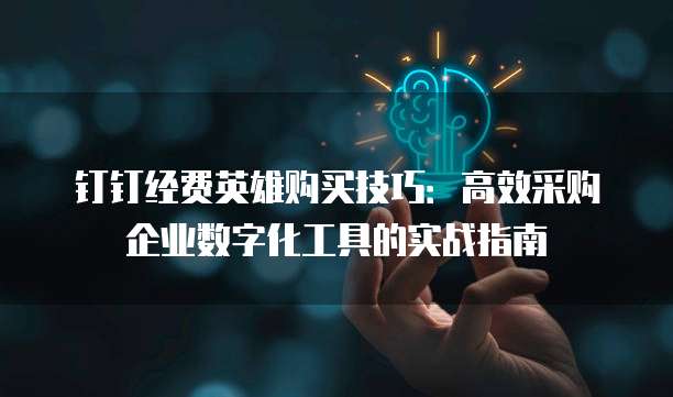 钉钉经费英雄购买技巧:高效采购企业数字化工具的实战指南