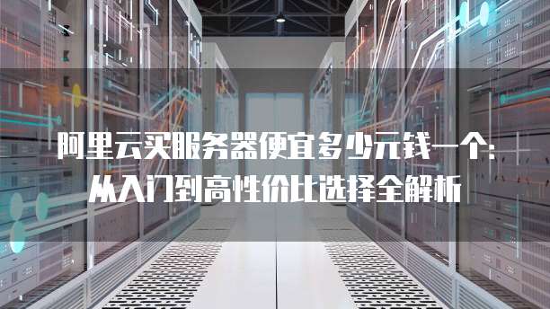 阿里云买服务器便宜多少元钱一个:从入门到高性价比选择全解析