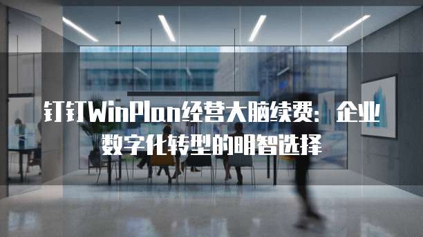钉钉WinPlan经营大脑续费:企业数字化转型的明智选择