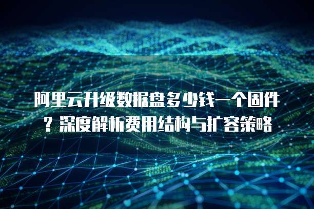 阿里云升级数据盘多少钱一个固件?深度解析费用结构与扩容策略