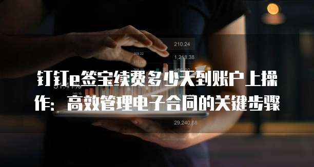钉钉e签宝续费多少天到账户上操作:高效管理电子合同的关键步骤