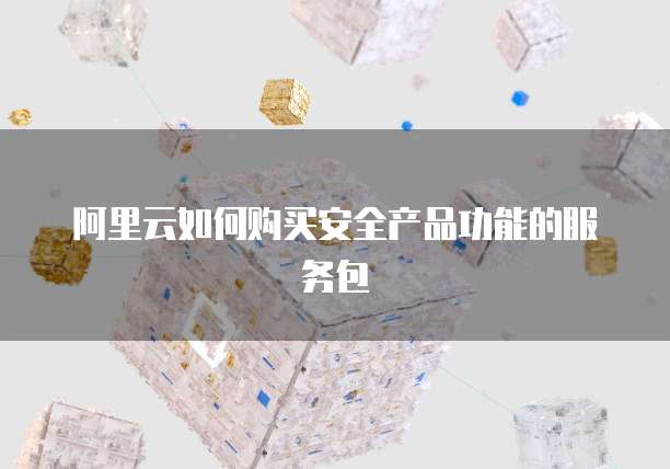 阿里云如何购买安全产品功能的服务包