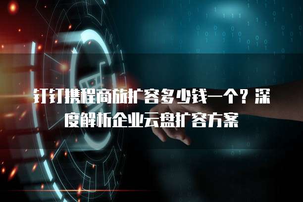 钉钉携程商旅扩容多少钱一个？深度解析企业云盘扩容方案