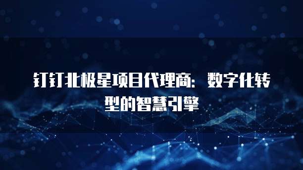 钉钉北极星项目代理商：数字化转型的智慧引擎