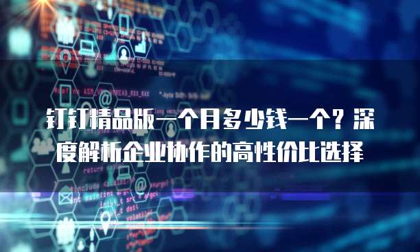 钉钉精品版一个月多少钱一个?深度解析企业协作的高性价比选择