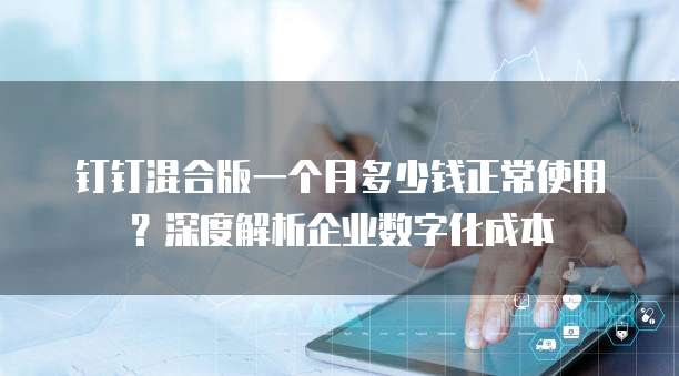 钉钉混合版一个月多少钱正常使用?深度解析企业数字化成本