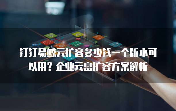 钉钉易鲸云扩容多少钱一个版本可以用？企业云盘扩容方案解析