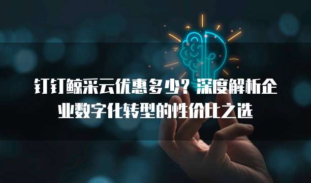 钉钉鲸采云优惠多少?深度解析企业数字化转型的性价比之选