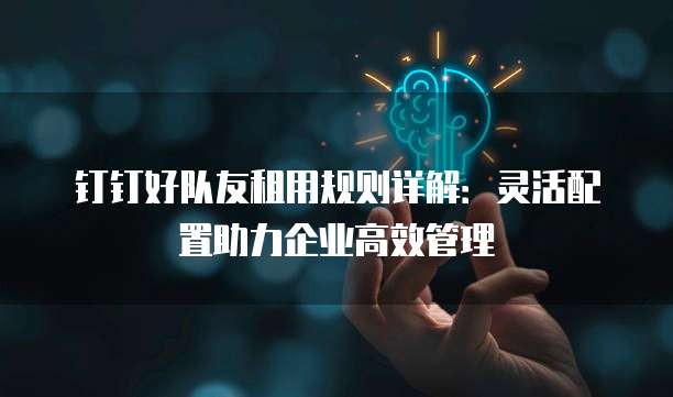 钉钉好队友租用规则详解：灵活配置助力企业高效管理