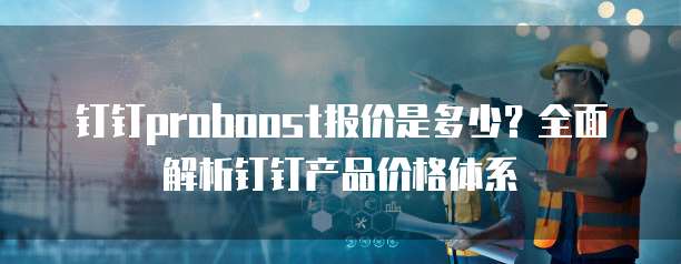 钉钉proboost报价是多少？全面解析钉钉产品价格体系