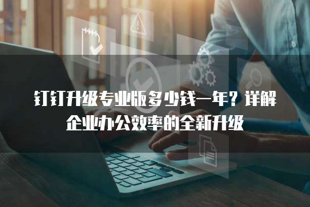 钉钉升级专业版多少钱一年?详解企业办公效率的全新升级