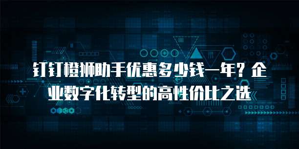 钉钉橙狮助手优惠多少钱一年?企业数字化转型的高性价比之选