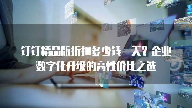 钉钉精品版折扣多少钱一天?企业数字化升级的高性价比之选