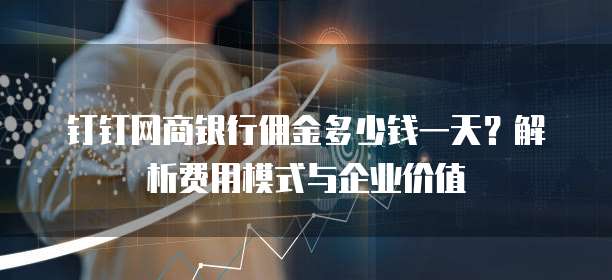 钉钉网商银行佣金多少钱一天?解析费用模式与企业价值