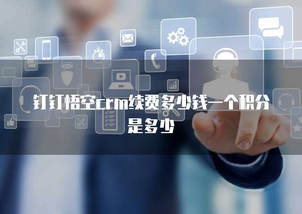 钉钉悟空crm续费多少钱一个积分是多少