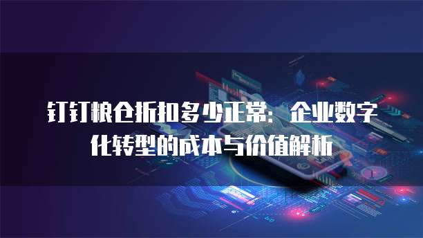 钉钉粮仓折扣多少正常:企业数字化转型的成本与价值解析
