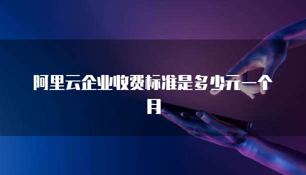阿里云企业收费标准是多少元一个月