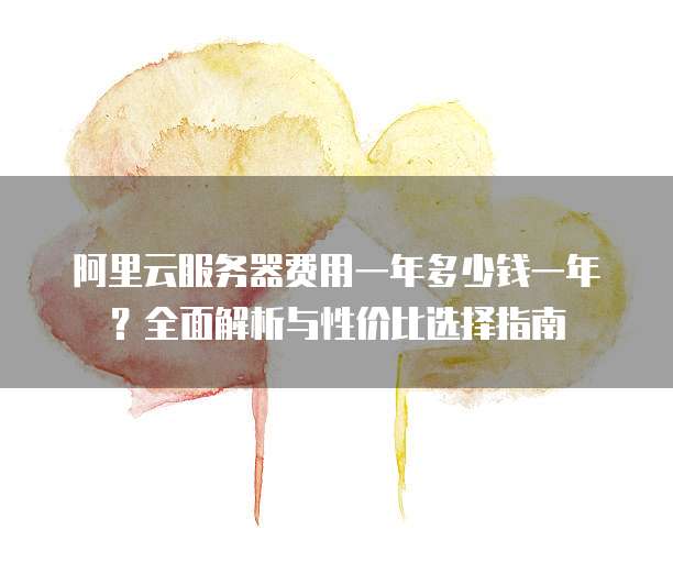 阿里云服务器费用一年多少钱一年?全面解析与性价比选择指南