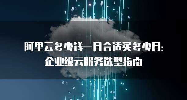 阿里云多少钱一月合适买多少月:企业级云服务选型指南