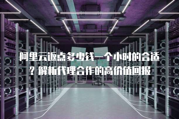 阿里云返点多少钱一个小时的合适?解析代理合作的高价值回报
