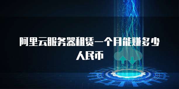 阿里云服务器租赁一个月能赚多少人民币