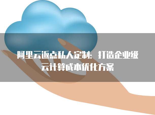 阿里云返点私人定制:打造企业级云计算成本优化方案