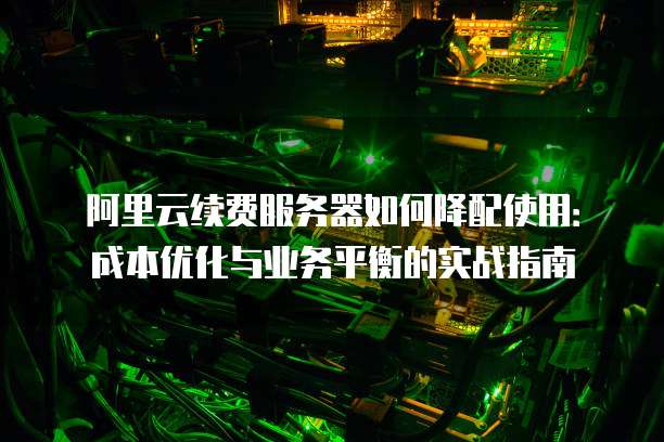 阿里云续费服务器如何降配使用:成本优化与业务平衡的实战指南