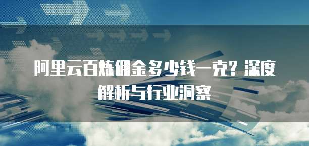 阿里云百炼佣金多少钱一克?深度解析与行业洞察