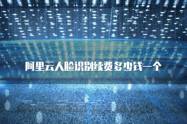 阿里云人脸识别续费多少钱一个