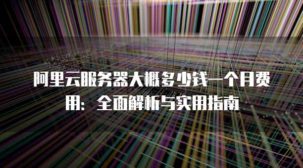 阿里云服务器大概多少钱一个月费用:全面解析与实用指南
