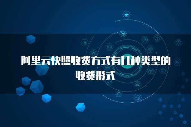 阿里云快照收费方式有几种类型的收费形式