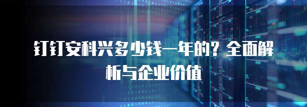 钉钉安科兴多少钱一年的?全面解析与企业价值