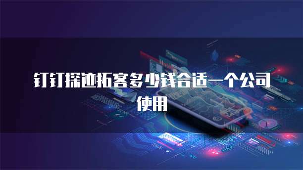 钉钉探迹拓客多少钱合适一个公司使用