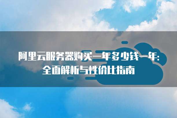 阿里云服务器购买一年多少钱一年:全面解析与性价比指南