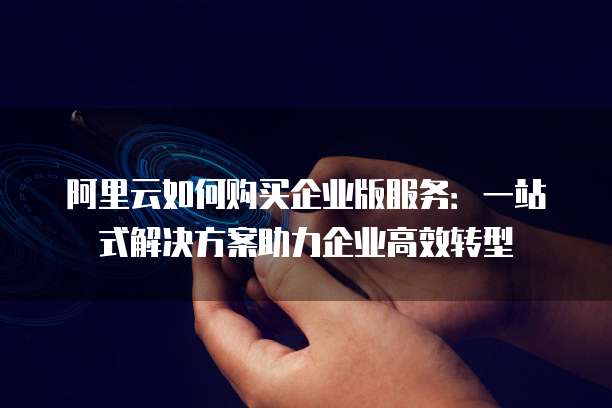 阿里云如何购买企业版服务:一站式解决方案助力企业高效转型