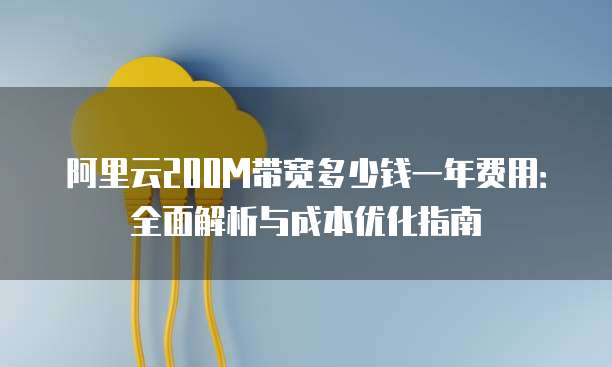 阿里云200M带宽多少钱一年费用:全面解析与成本优化指南