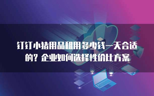 钉钉小猪用品租用多少钱一天合适的?企业如何选择性价比方案