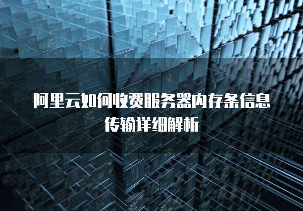 阿里云如何收费服务器内存条信息传输详细解析