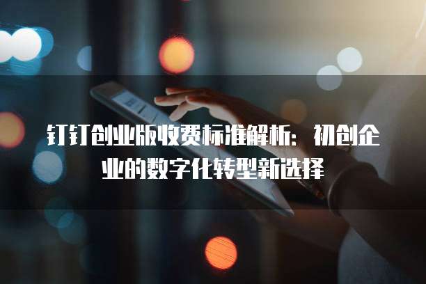 钉钉创业版收费标准解析：初创企业的数字化转型新选择