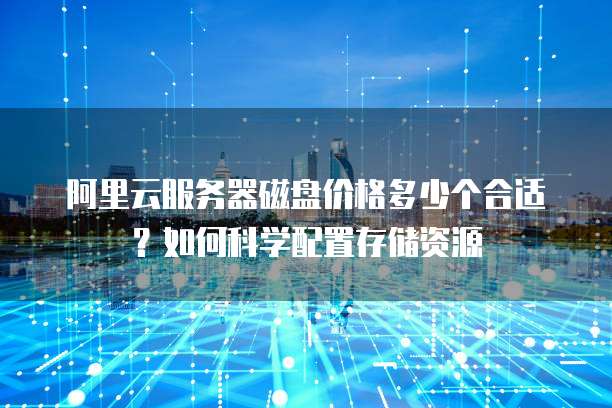 阿里云服务器磁盘价格多少个合适?如何科学配置存储资源