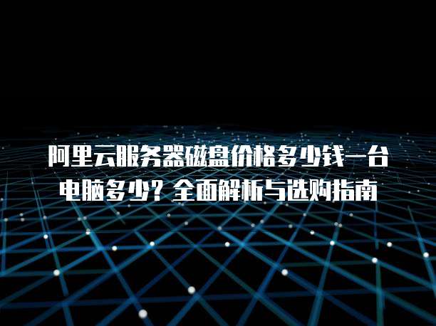 阿里云服务器磁盘价格多少钱一台电脑多少?全面解析与选购指南