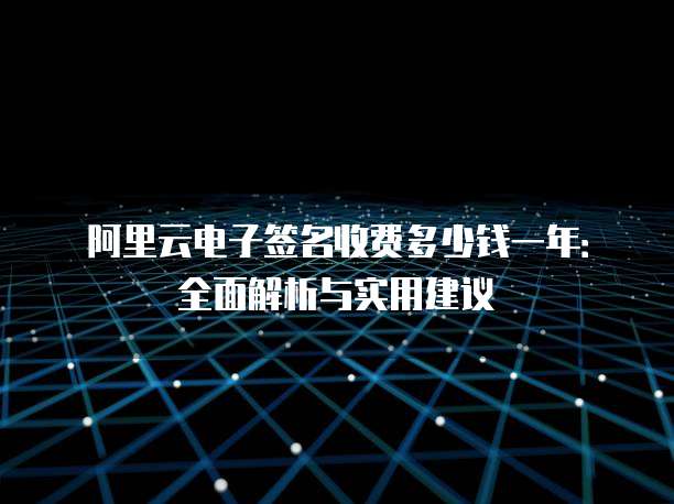 阿里云电子签名收费多少钱一年:全面解析与实用建议